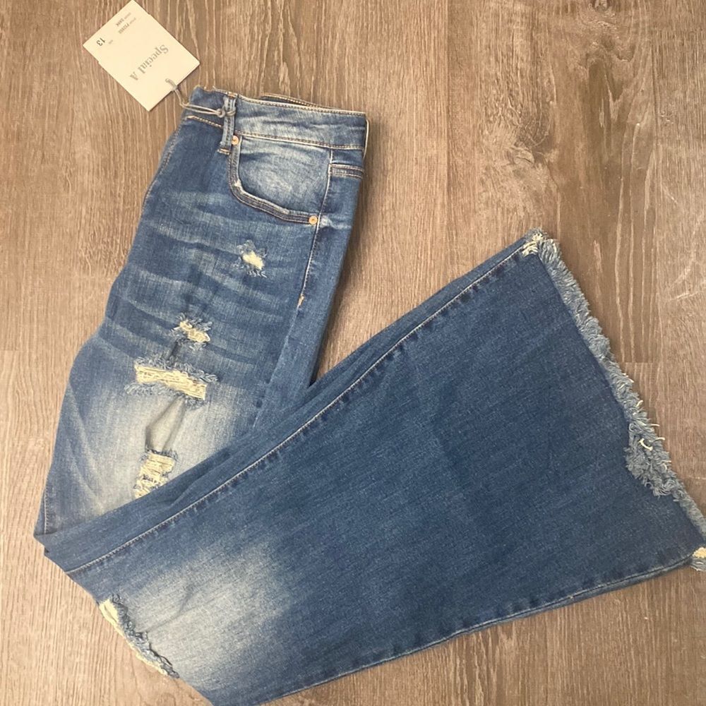 Special A destroyed extreme flare denim 13R